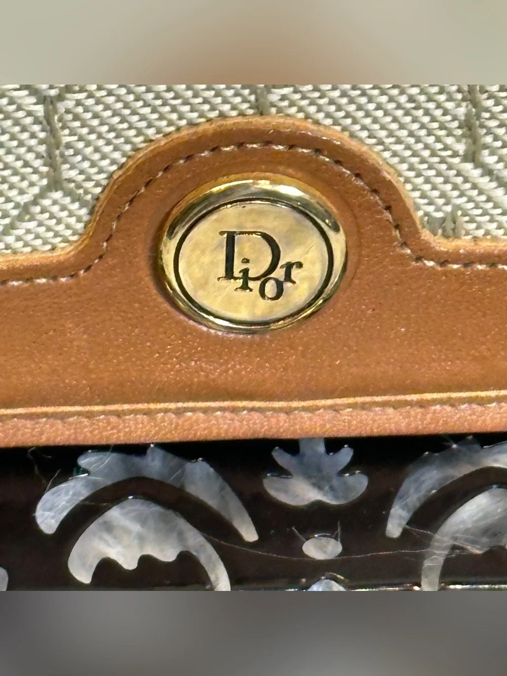 Dior | Vintage Signature Monogram & Leather Clutch / Wallet Bifold Snap | GUC